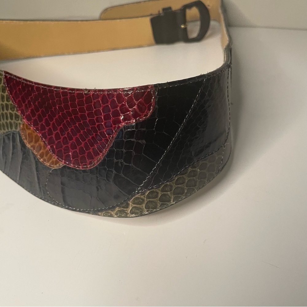 Vintage Patchwork Leather Belt - image 4